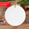 Blank porcelain round ornament for sublimation-blank wholesale disc ceramic ornament-bulk Round Two Sided Ceramic Sublimation